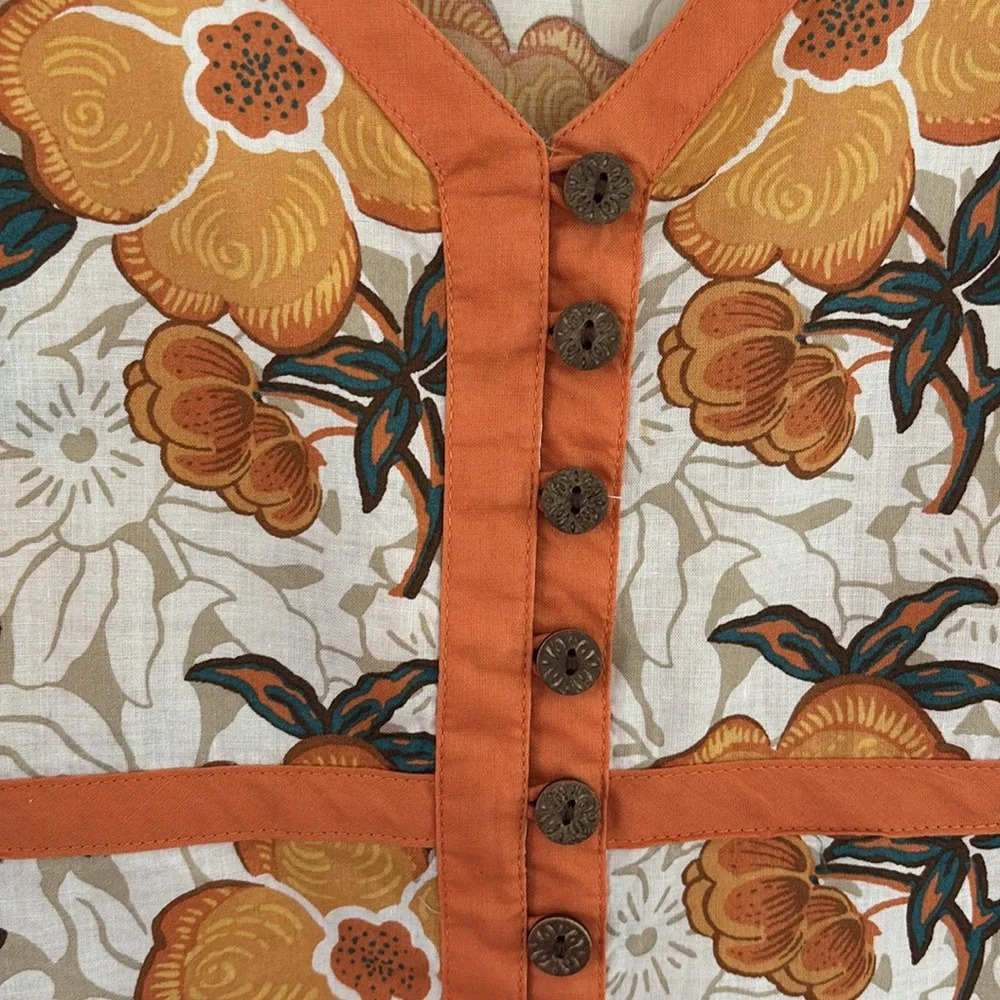 Liz & Co Shirt/Blouse/Tunic Front Button With Loops Empire Look Size Is L To XL - Picture 2 of 8